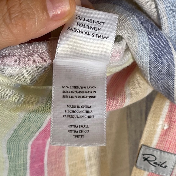 Linen Rails Multicolor Striped Button-Up Top - Picture 7 of 10